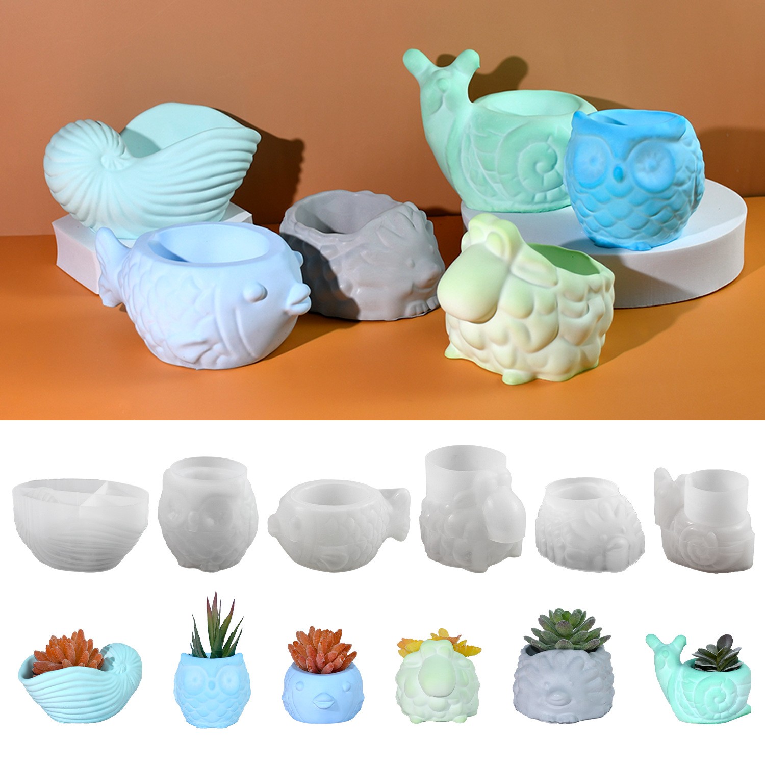 3D Animal Flower Pot Silicone  - 3D Printing Epoxy Resin review and price