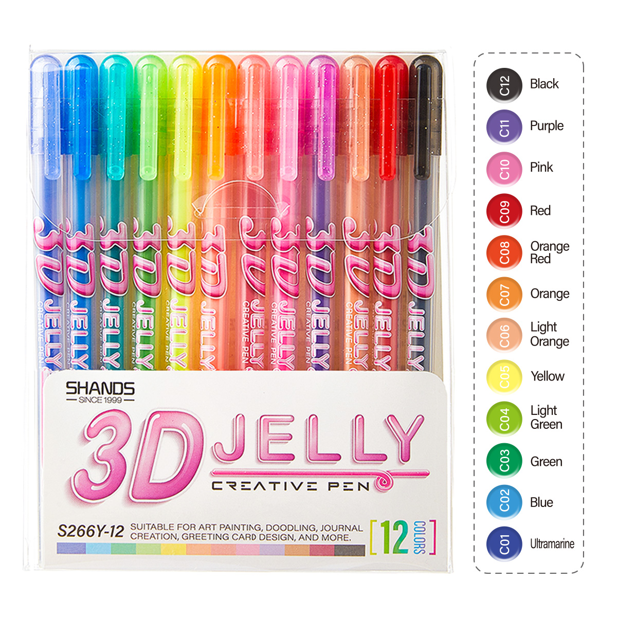 SHANDS 12PCS 3D Jelly Gel Pens - 3D Printing Epoxy Resin review and price
