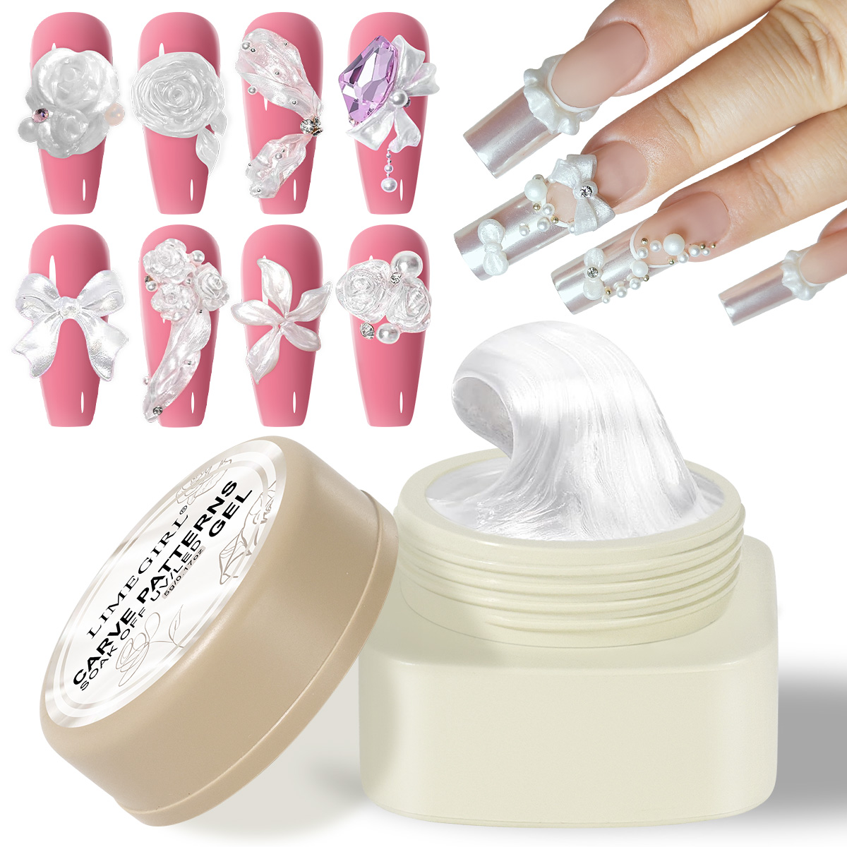 LIMEGIRL 3D Pearl Carving Nail - 3D Printing Epoxy Resin review and price