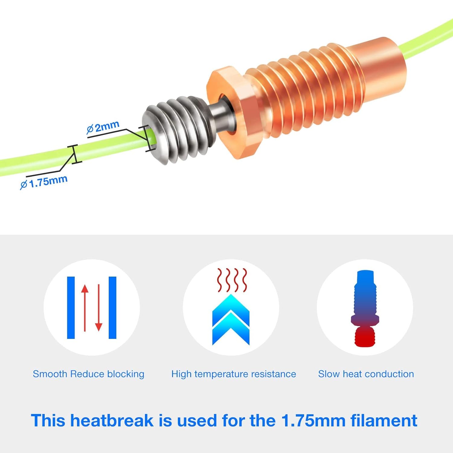 2PCS E3D V6 Hotend Heatbreak A - 3D Printing Titanium review and price