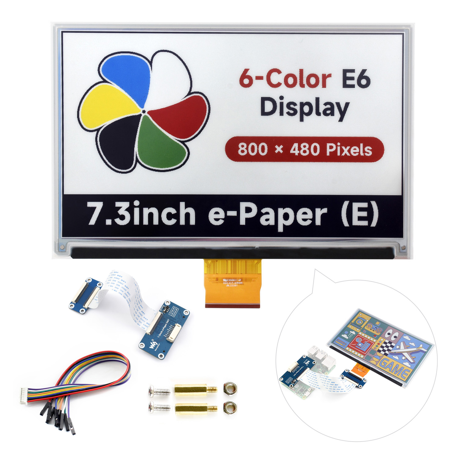 Waveshare 7.3inch 6-Color E-Pa - Raspberry Pi 3D Print review and price